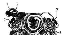 Снятие крышек головок цилиндров 6-цилиндрового V-образного двигателя